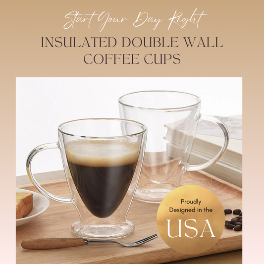 Clear Insulated Double Wall Glass Cup Set - Sister.ly Drinkware