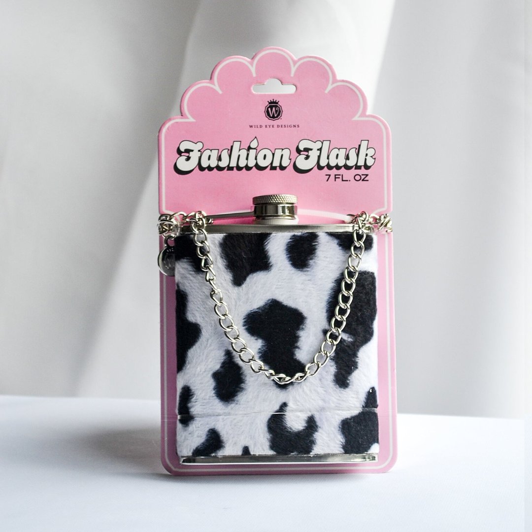 Fashion Flask, Silver, Cowhide - Sister.ly Drinkware