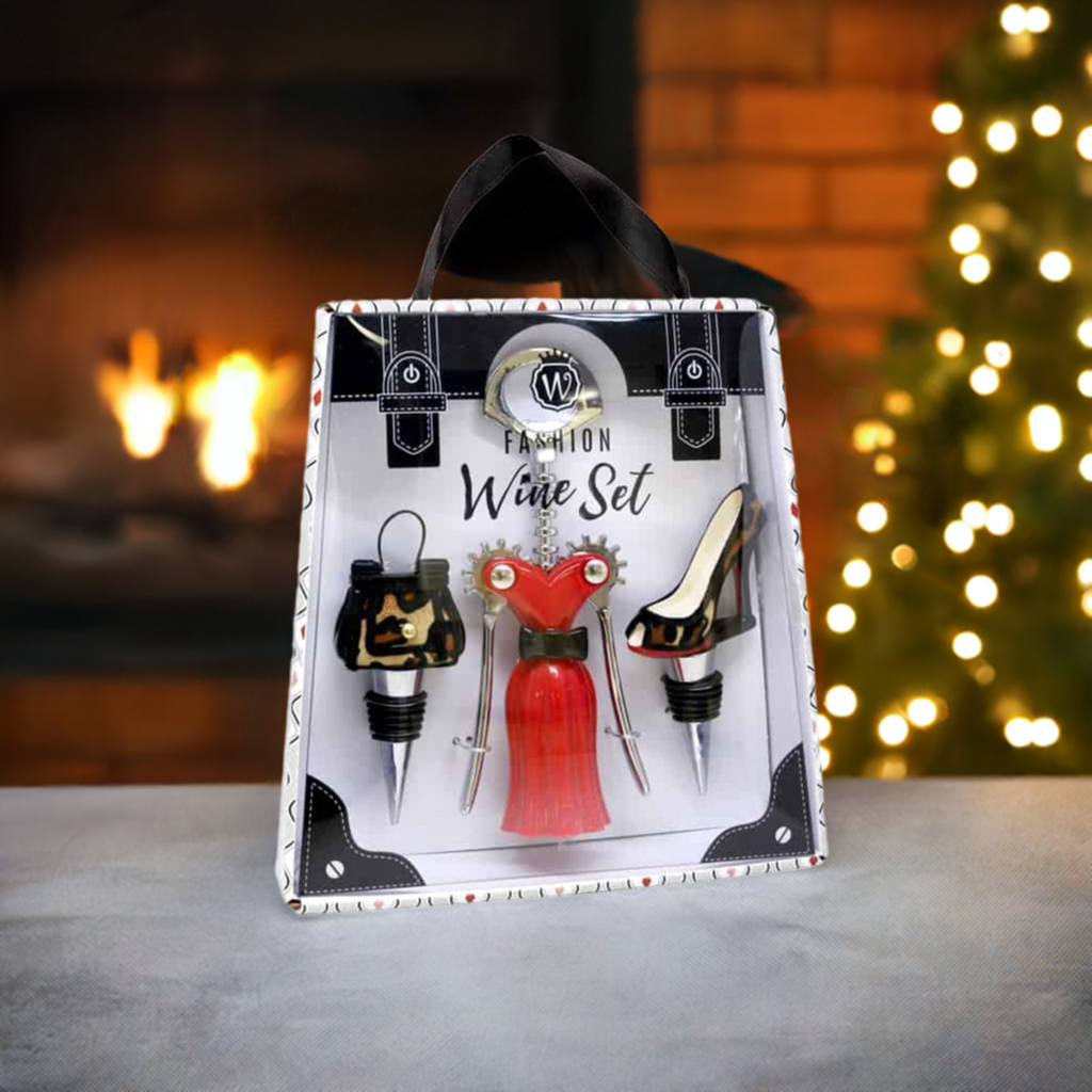 Leopard Corkscrew and Wine Stopper Set - Sister.ly Drinkware
