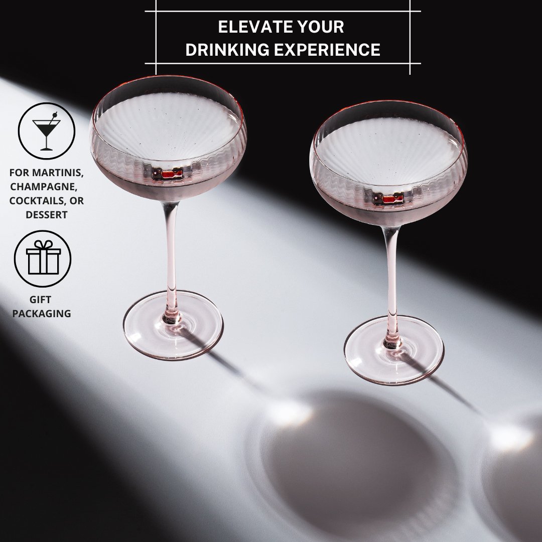 Pink Coupe Glasses - Sister.ly Drinkware