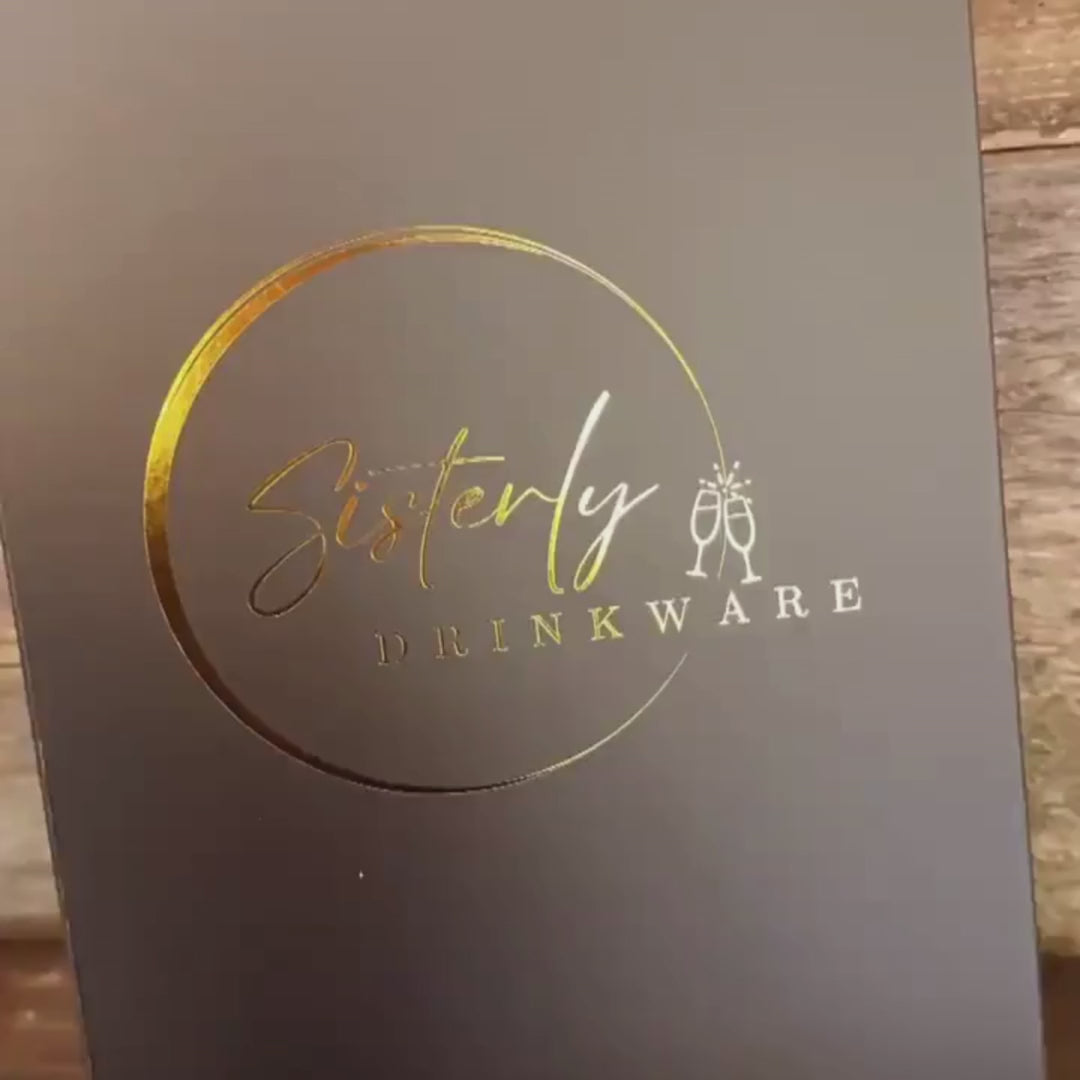 Video showing personalized champagne flutes