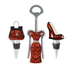 Red and Gold Corkscrew and Wine Stopper Set - Sister.ly Drinkware