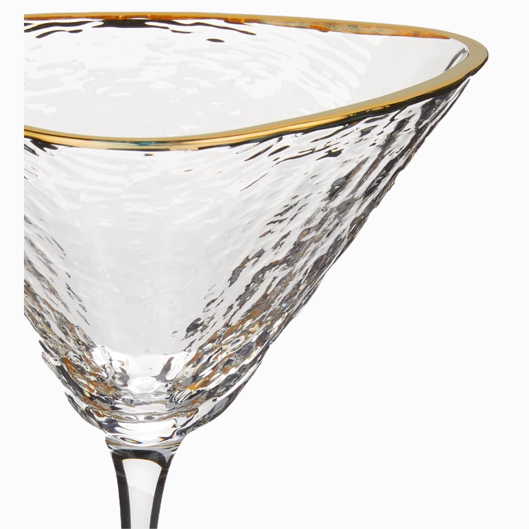 Clear Hammered Cocktail Glasses - Sister.ly Drinkware