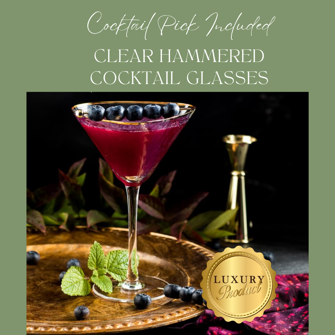 Clear Hammered Cocktail Glasses - Sister.ly Drinkware