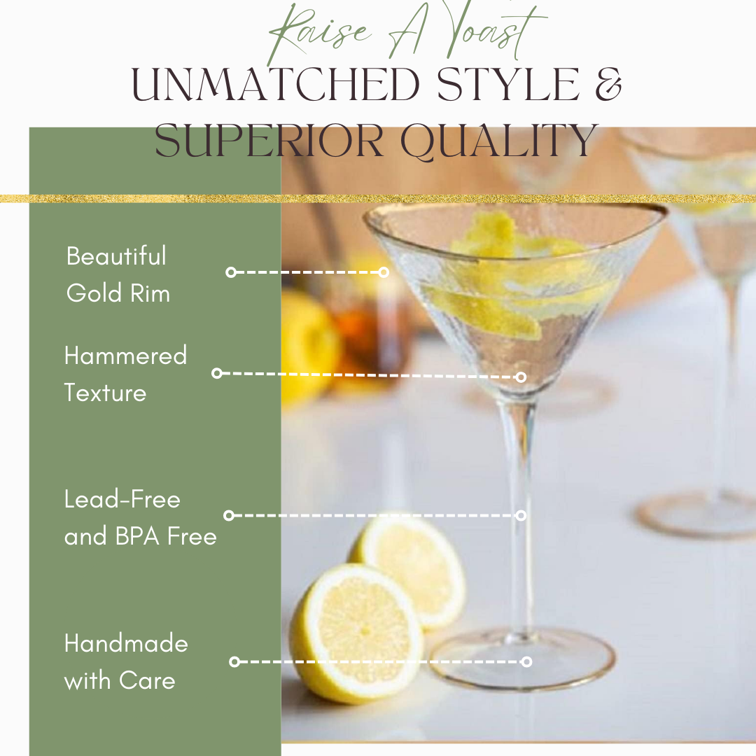 Clear Hammered Cocktail Glasses - Sister.ly Drinkware
