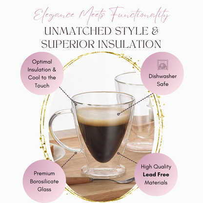 Clear Insulated Double Wall Glass Cup Set - Sister.ly Drinkware