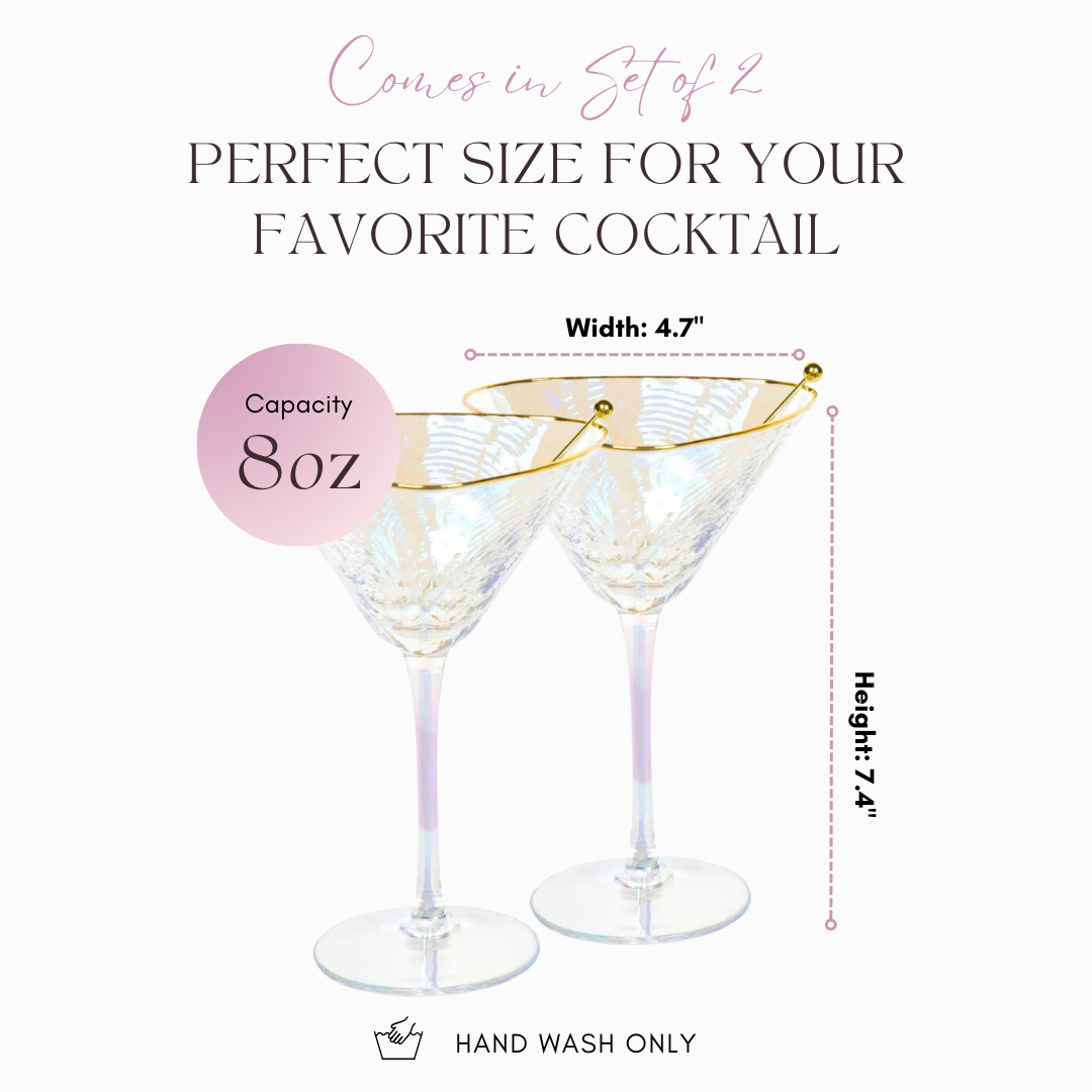 Iridescent Hammered Cocktail Glasses - Sisterly Drinkware