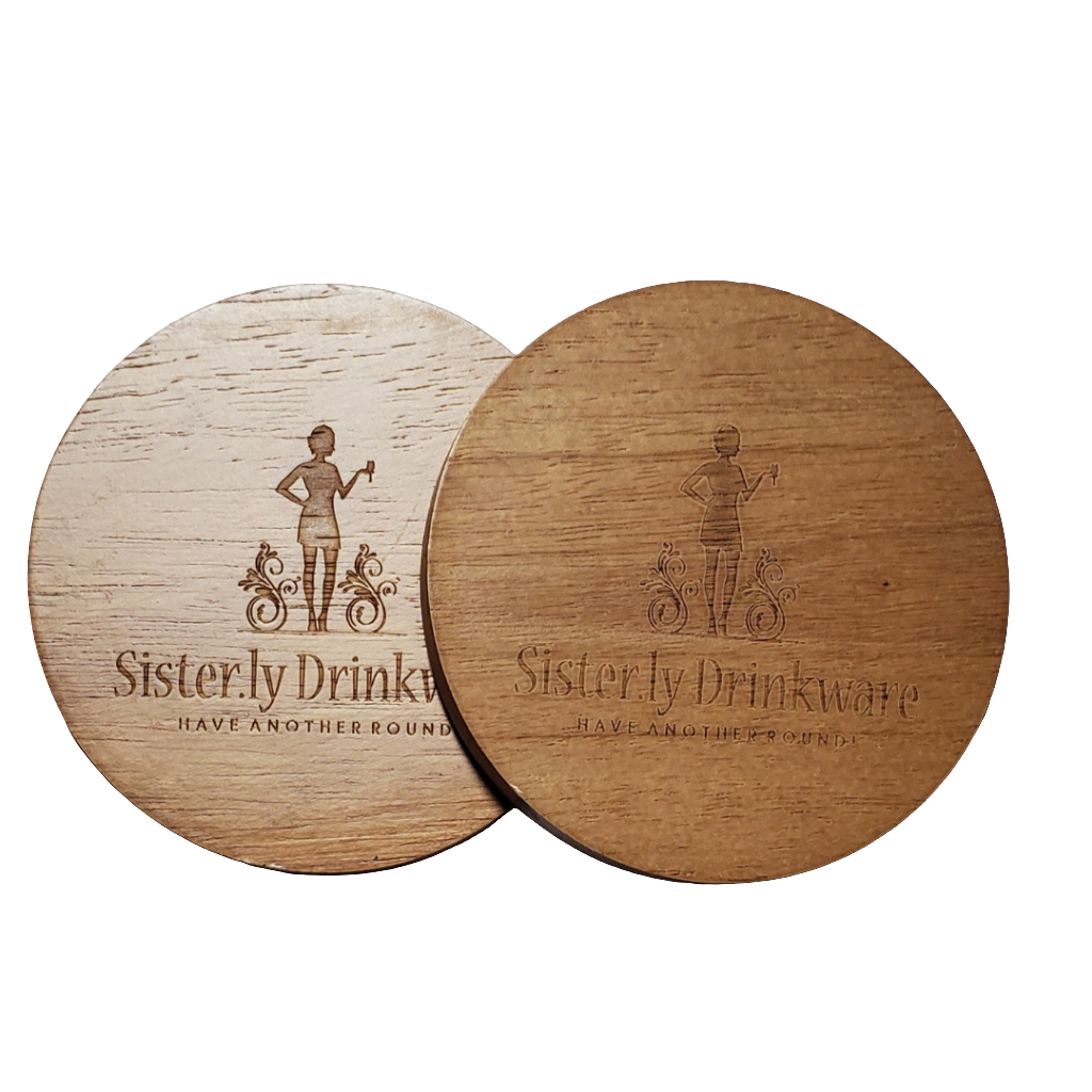 Wooden Coasters, Set of 2 - Sister.ly Drinkware