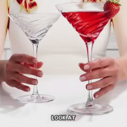 Vortex Crystal Martini Glasses – Set of 2 Luxury Stemware
