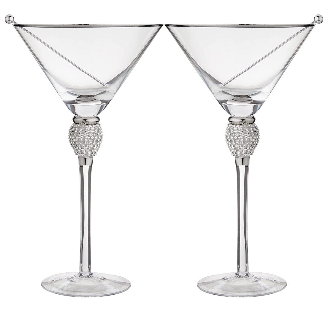 Rhinestone Studded Martini Glasses - Sister.ly Drinkware