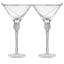 Rhinestone Studded Martini Glasses - Sister.ly Drinkware