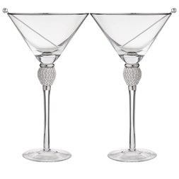 Rhinestone Studded Martini Glasses - Sister.ly Drinkware