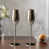 Silver Unbreakable Stainless Steel Champagne Flutes, Set of 2 - Sister.ly Drinkware