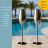 Silver Unbreakable Stainless Steel Champagne Flutes, Set of 2 - Sister.ly Drinkware