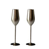 Silver Unbreakable Stainless Steel Champagne Flutes, Set of 2 - Sister.ly Drinkware